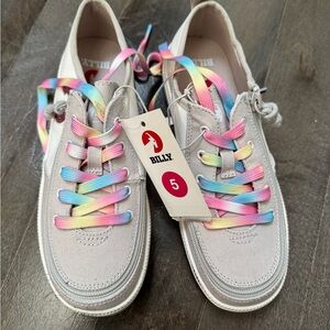 NWT! Billy Sneakers Girls Youth Size 5 Zipper Open Toe Shoes Tie Dye Laces